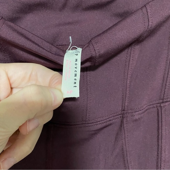 Free People Movement Wine Red Mesh Bottom Leggings - Picture 4 of 9